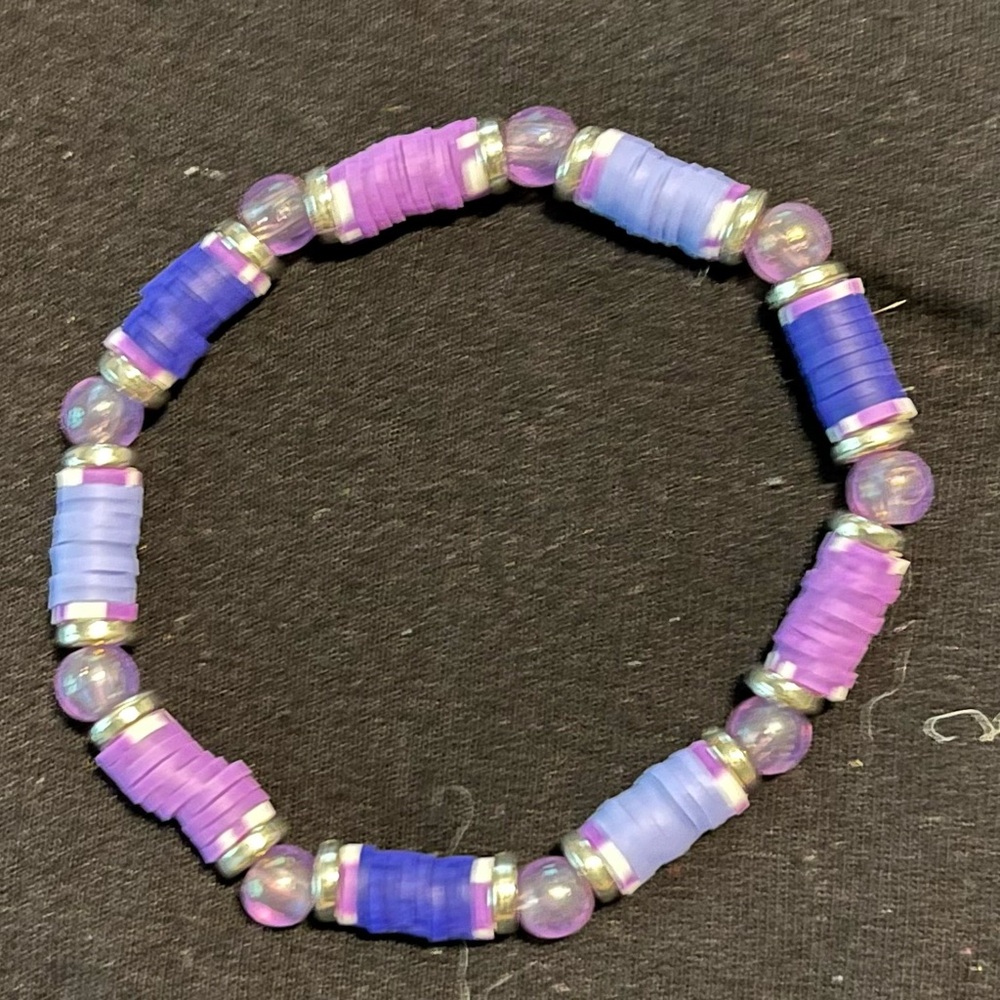 Multi purple handmade beaded bracelet